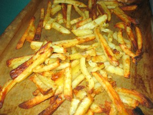 Fries baking.