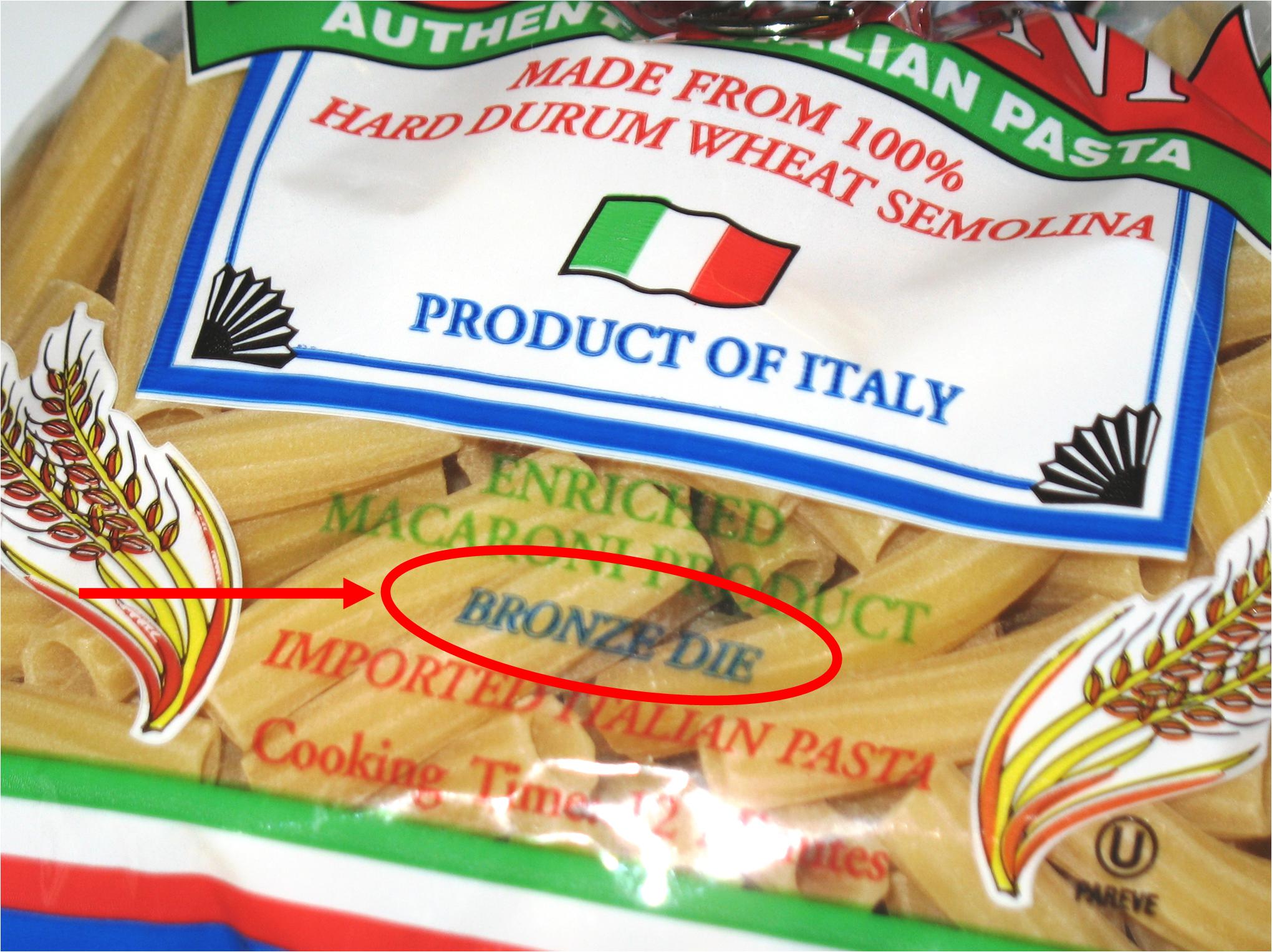 Bronze-cut pasta.